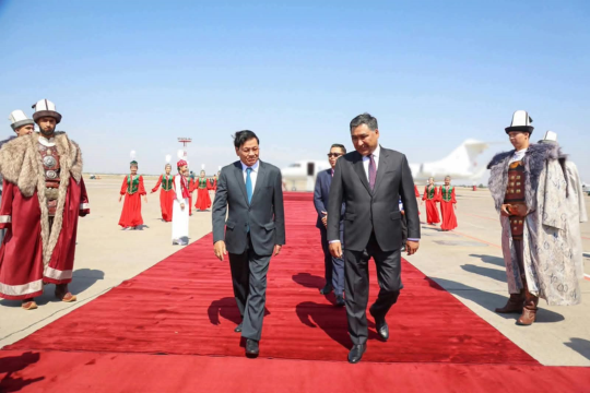 Lao President Arrives in Bishkek for SCO Plus Summit